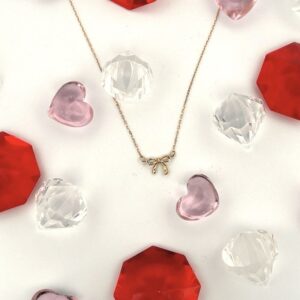 10K Yellow Gold Petite Bow Necklace