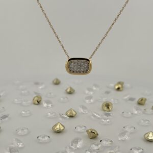 14K Yellow Pave Set Diamond Necklace