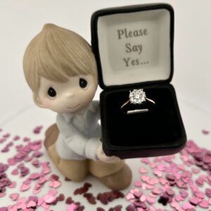 14K Rose Gold Diamond Cluster Engagement Ring