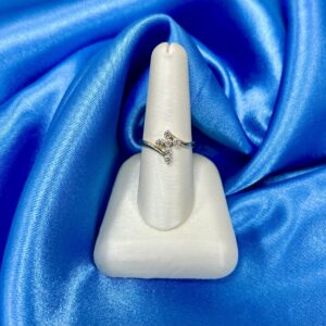 14K Yellow Diamond Cross Ring