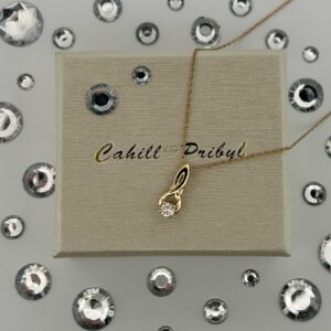 14K Yellow Solitaire Diamond Necklace