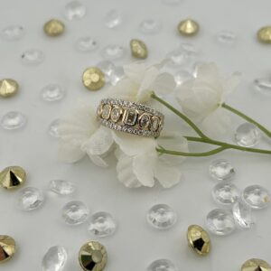14K Two-Tone Diamond Bezel Set Band