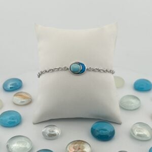 Sterling Larimar and Opal Bracelet