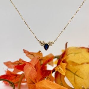 10K Yellow Sapphire Necklace with Diamond Accent