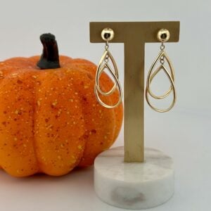 14K Yellow Double Drop Post Earrings